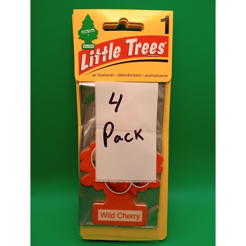 Little Trees Wild Cherry Hanging Air Freshener, 4 Pack